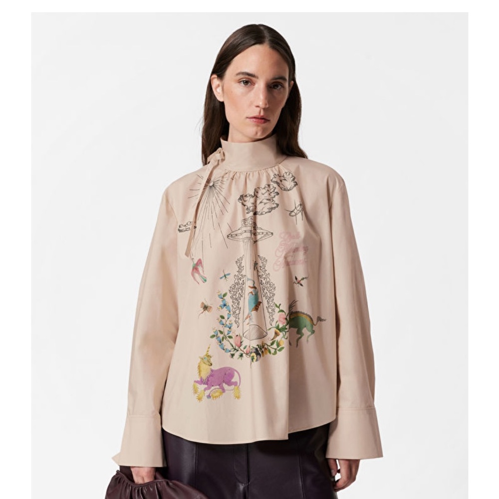 Sold out - & Other Stories printed bow-detailed blouse.
